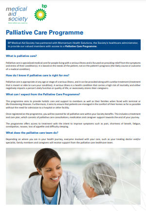 Palliative care programme leaflet